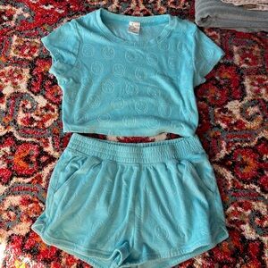 Aerie Blue Smiley Face Lounge Set